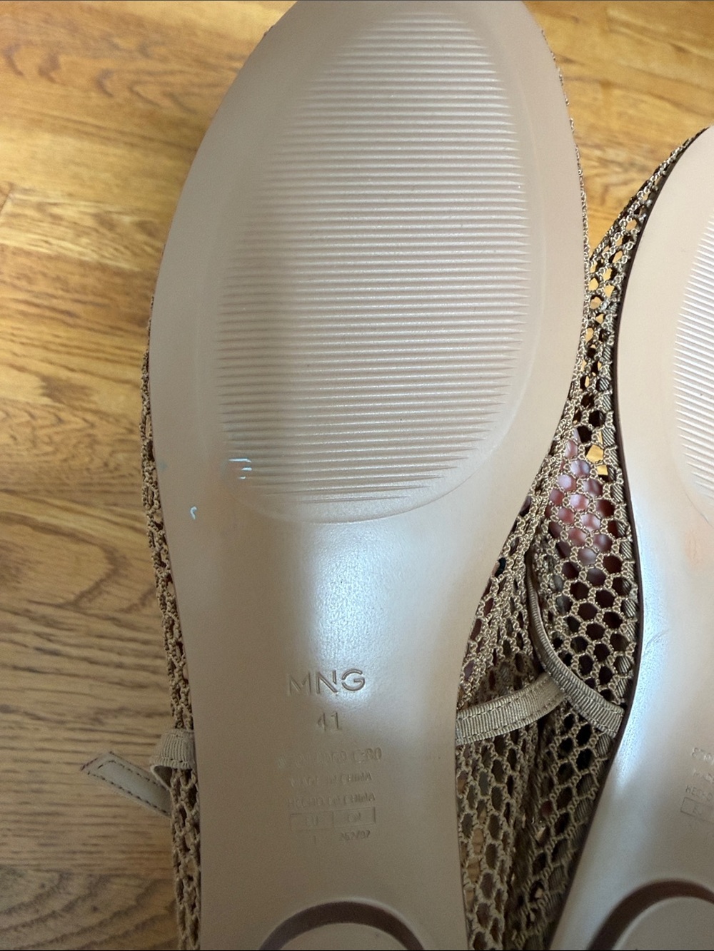 NWT Mango MNG Buckle Strap Fishnet Ballet Flat Size EU 41 / US 9.5 - Picture 5 of 10